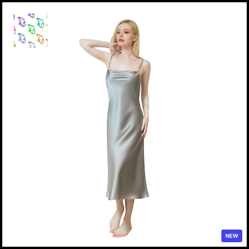 Silk Nightgown Elegant Minimal Chic Cowl Neck Spaghetti Strap Sleepwear